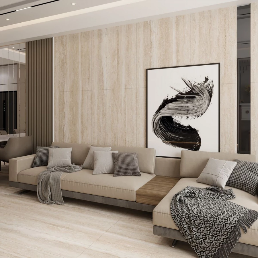 Керамогранит Neodom Stone Travis Beige Matt матовый бежевый N20542 160х80 см