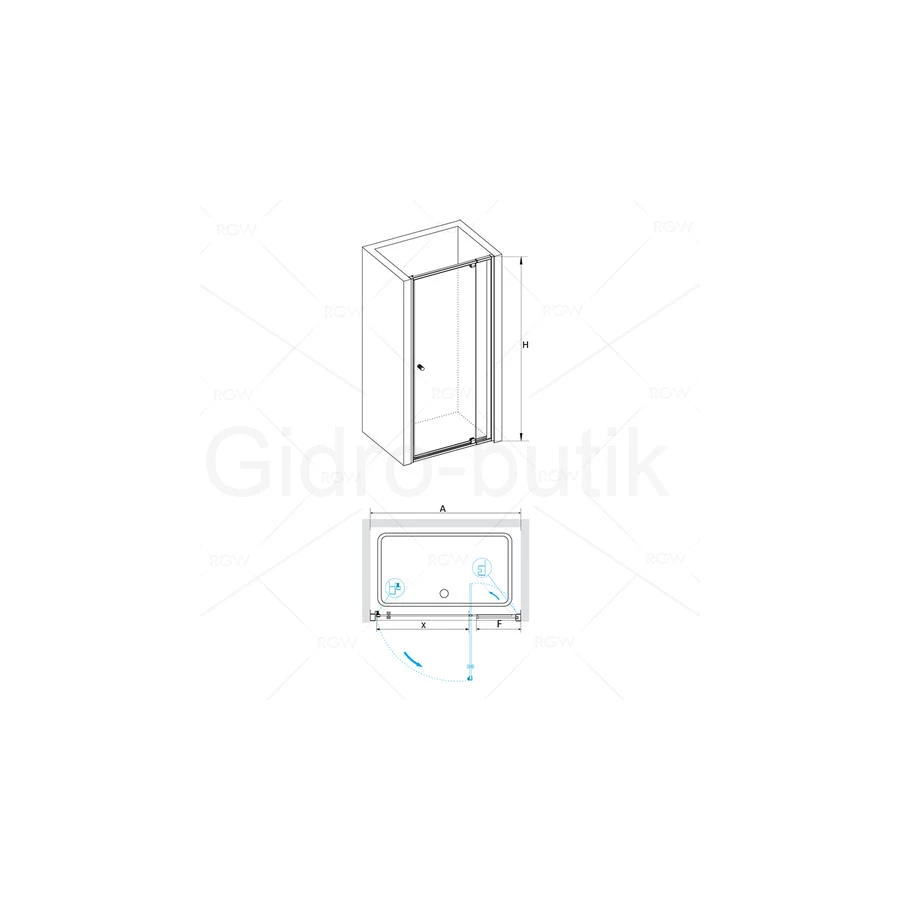 Душевая дверь RGW PA-02 04080212-11 1200 прозрачное