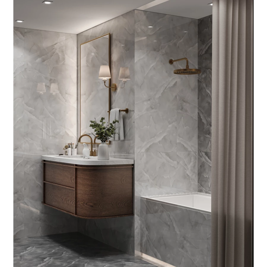 Керамогранит Arcadia Ceramica Baikal Bianco Full Polished светло-серый FP1022-A 120х60 см