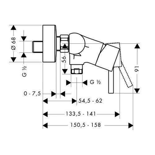 Смеситель для душа Hansgrohe Talis хром 32640000