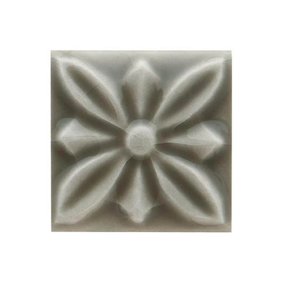 Вставка Adex Studio Taco Relieve Flor №1 Eucalyptus глянцевая оливковая ADST4056 3х3 см