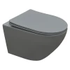 Унитаз подвесной Azario Grado безободковый с быстросъемным сидением микролифт серый матовый AZ-0046 SP MDG 37х49х37 см