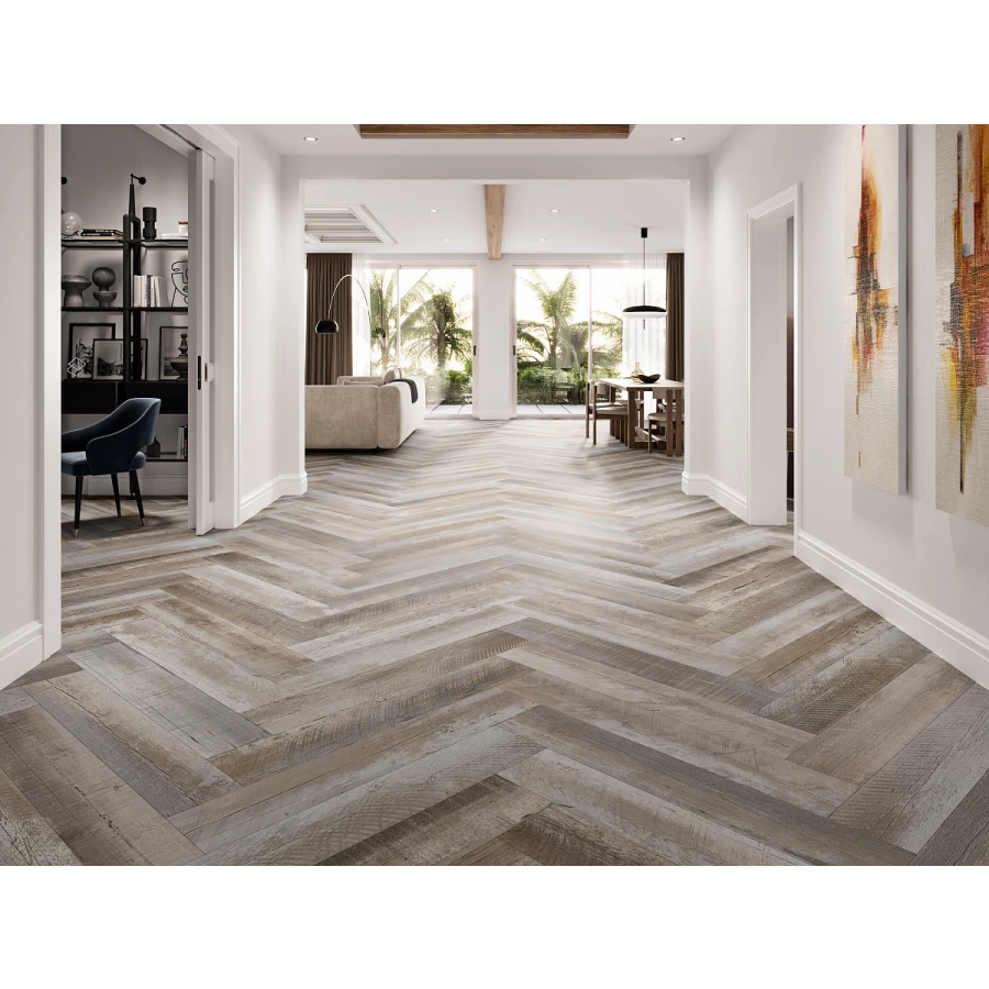 Керамогранит Fanal Art wood mix slim rec 30 матовый темно-серый 120х22 см