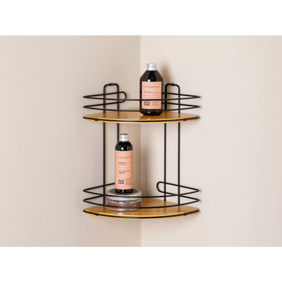 Полка угловая ЧМЗ 501-005-12 черный 21,8х21,8х32,8 см