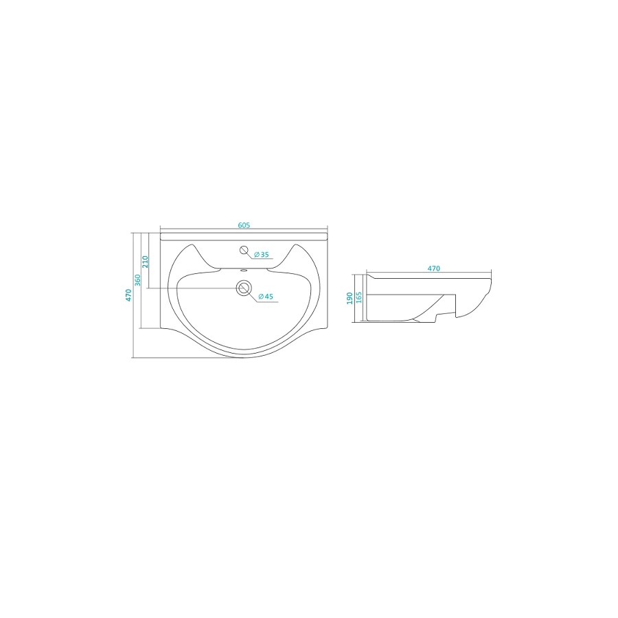 Умывальник Santek Байкал 1.WH10.9.652 60 см