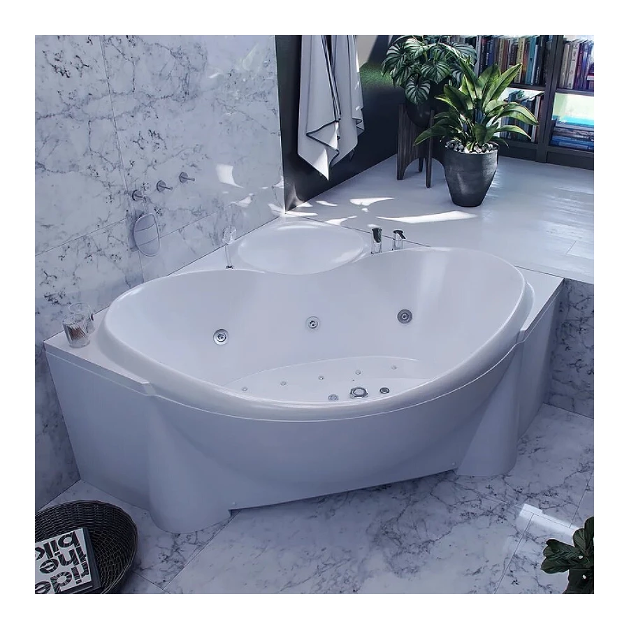 Акриловая ванна Aquatek Эпсилон с фронтальным экраном вклеенный каркас EPS150-0000066 150х150 см