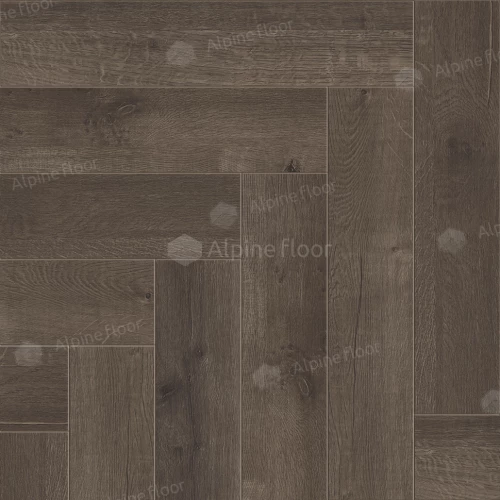 Каменный SPC ламинат Alpine Floor Parquet Light синхронное тиснение Дуб Антарес ЕСО 13-19 43 класс 4 мм 1.95 кв.м 60х12.5 см