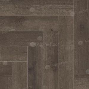 Каменный SPC ламинат Alpine Floor Parquet Light синхронное тиснение Дуб Антарес ЕСО 13-19 43 класс 4 мм 1.95 кв.м 60х12.5 см