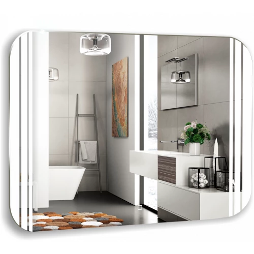 Зеркало Azario Force подсветка с диммером сенсорный выключатель часы LED-00002524 91.5х68.5 см