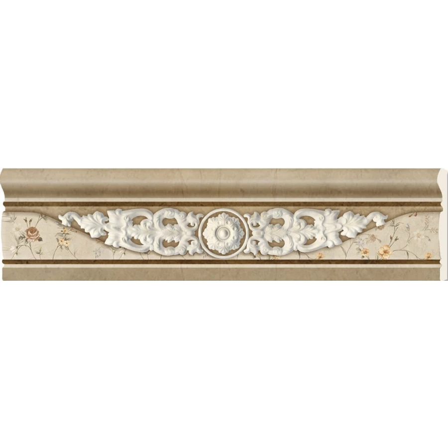 Плитка настенная Baldocer Goldsand Cenefa Бордюр глянцевый бежевый 31,6х7,5 см