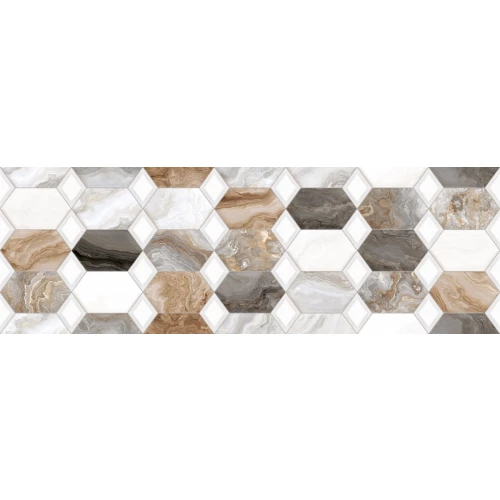 Плитка настенная Primavera Hypnose Grey Decor 05 glossy DG10-05 90х30 см