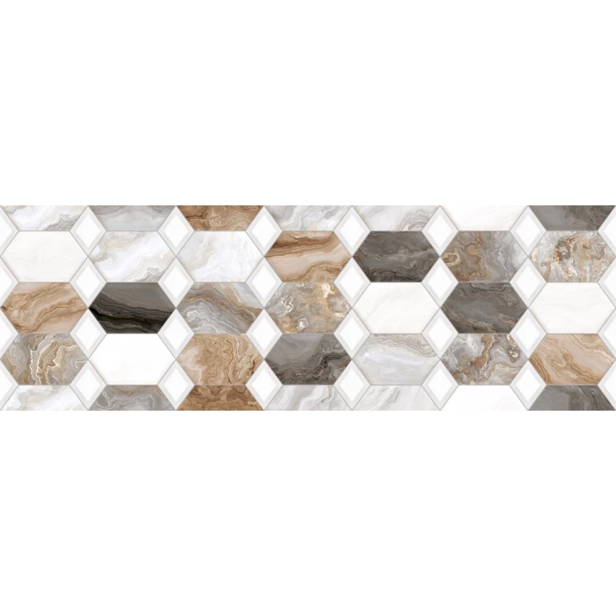 Плитка настенная Primavera Hypnose Grey Decor 05 glossy DG10-05 90х30 см