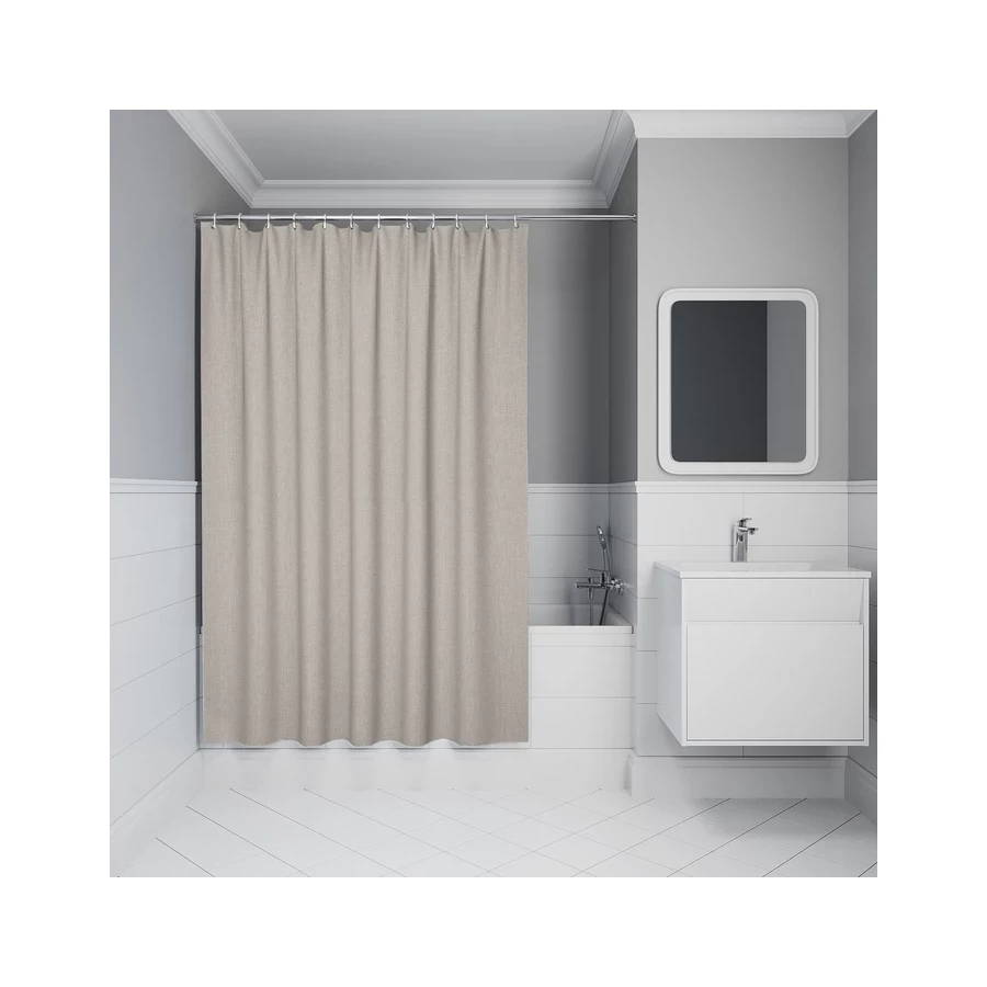 Штора Iddis для ванной полиэстер бежевый DL02P18i11 180x200 см