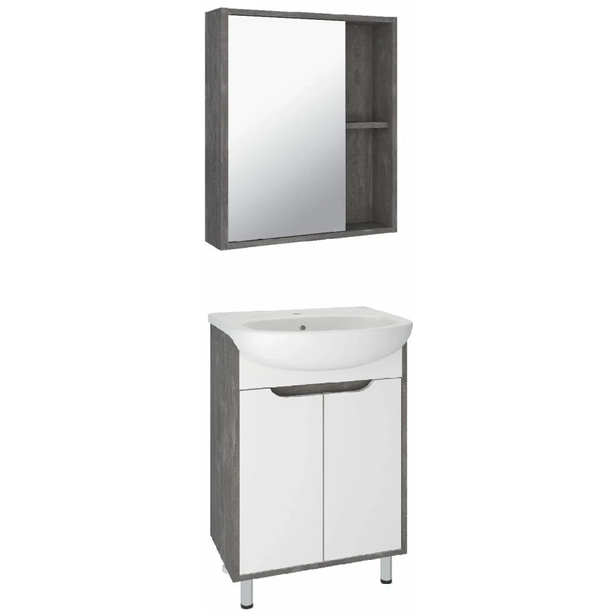 Тумба под раковину Runo Эко 60 железный камень под умывальник Уют 60 00-00001338 59.5x80 см