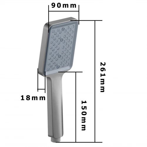 Лейка ручная Fashun душевая прямоугольная сатин серый N024