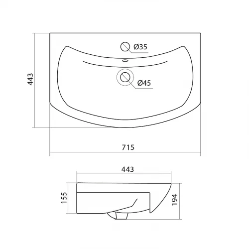 Раковина Santek Балтика 1.WH20.7.776 71,5х44,3 см