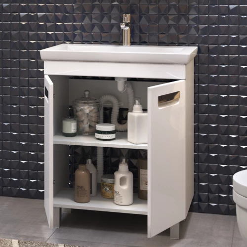 Тумба под раковину Vigo Plaza 600-2-0 белый 023