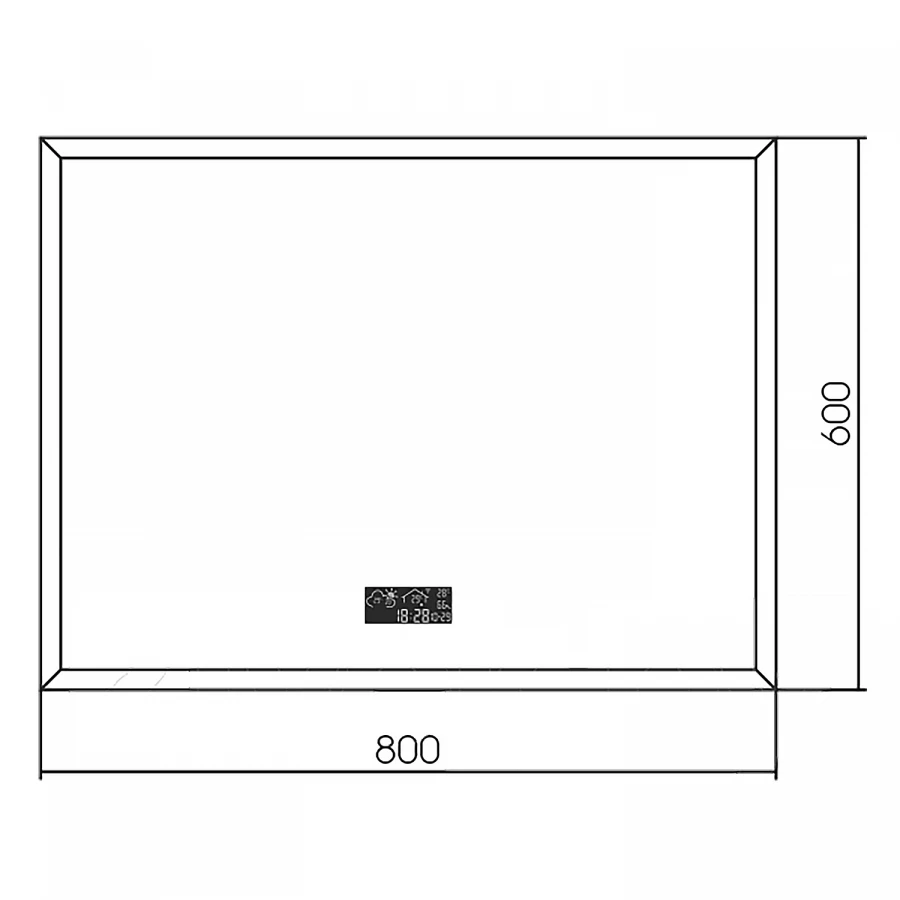 Зеркало Azario Эдисон Мeteo с подсветкой бесконтактный сенсор с функцией диммера погодный модуль LED-00002764 80х60 см