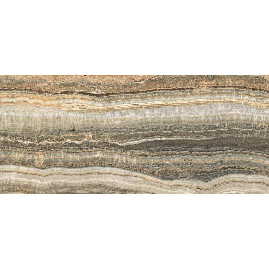 Керамогранит Rex Ceramiche Eccentric Luxe Caramel Glossy глянцевый коричневый 778836 180х80 см