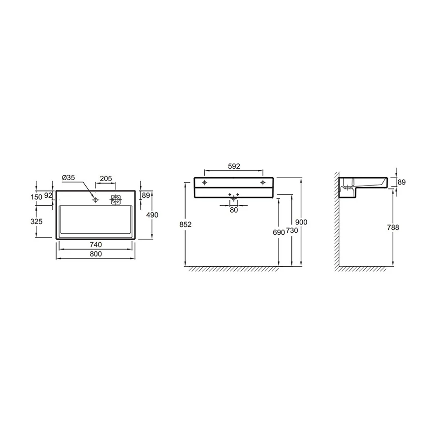 Раковина-столешница Jacob Delafon Terrace с подсветкой EXD9112-00 80x49 см