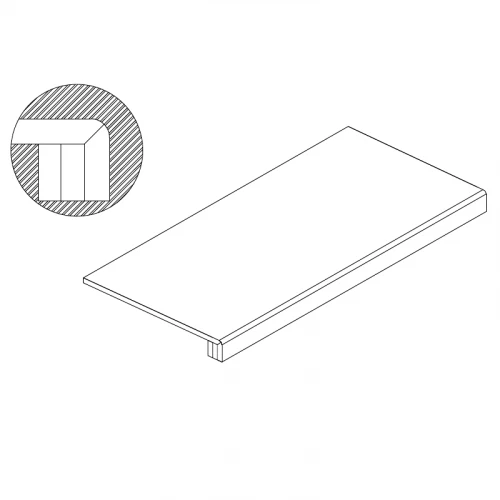 Ступень ТехноАрт керамогранит клеенная завальцовка 1/4 круга РСПОЛ многоцветная 100х30 см