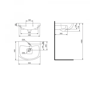 Раковина накладная Santek Балтика 1.WH50.1.701 55х43 см