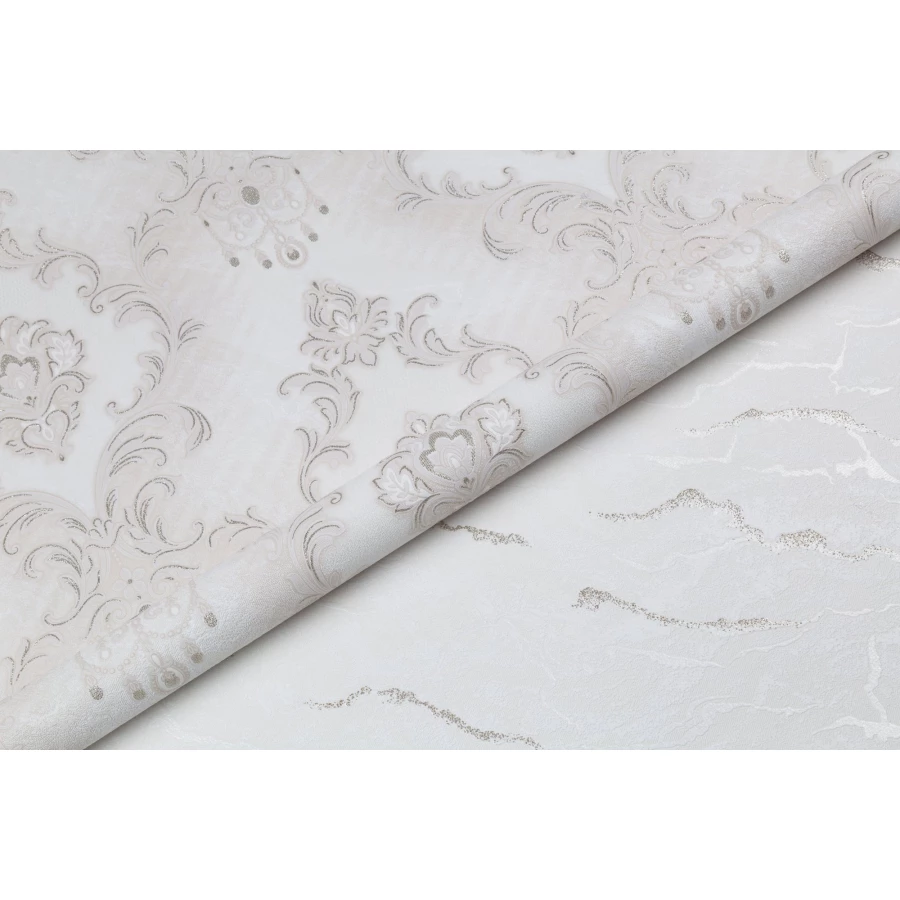 Обои флизелиновые Palitra Home Ornament HomeColor белые HC31216-11 1,06х10,05 м