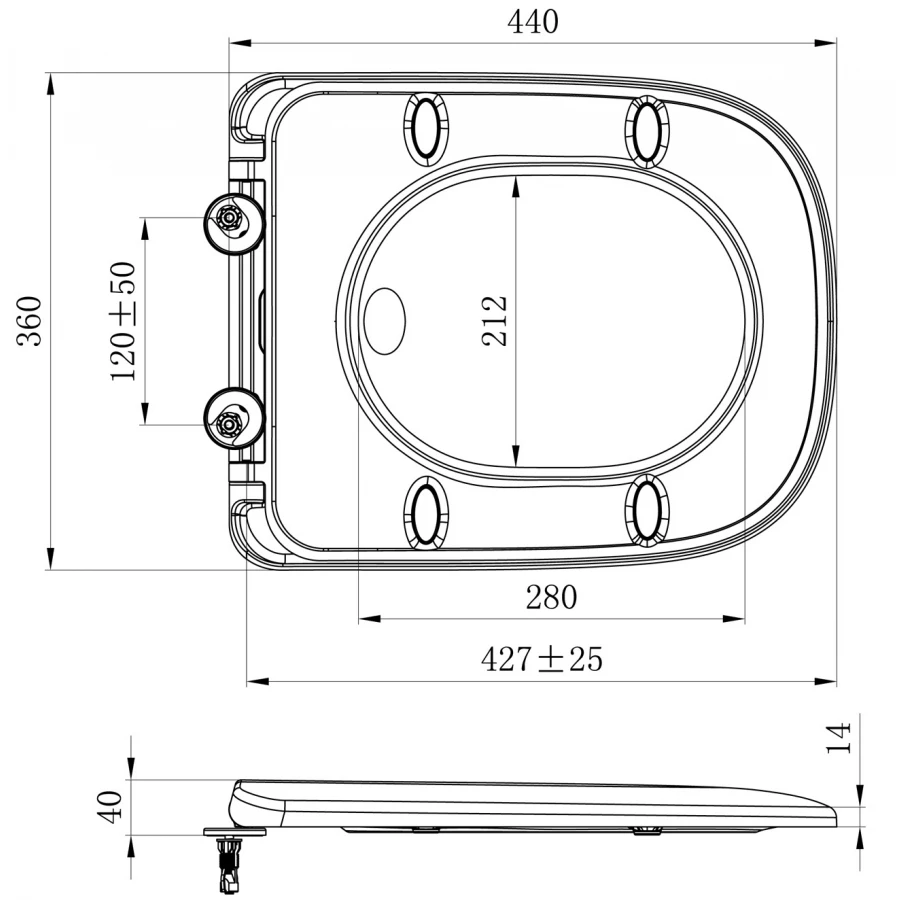 Быстросъемное дюропластовое сиденье Lavinia Boho с медленно опускающейся крышкой 33290500, подходит для всех унитазов из коллекции Bristol