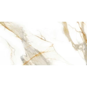 Керамогранит ALMA Ceramica Calacatta Oro лаппатированный белый 7,5 мм GFA114CLR04L 114х57 см