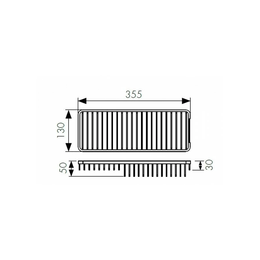 Полка настенная прямоугольная Bronze/латунь KH-5051