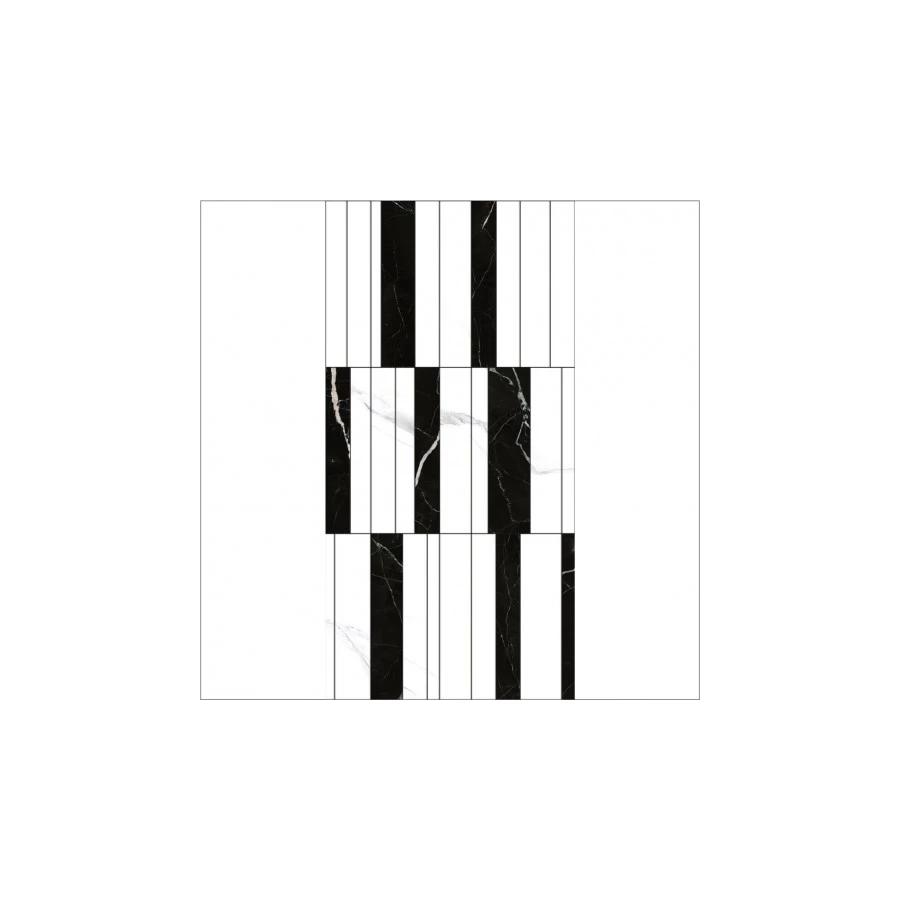 Декор Bonaparte Cassandra Pol бело-черный DK84001H 80х40 см