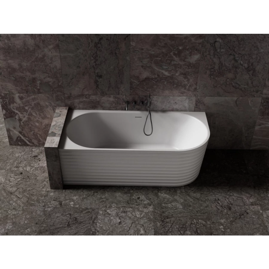 Ванна из искусственного камня Abber Stein белая матовая AS9651 L 170х80 см