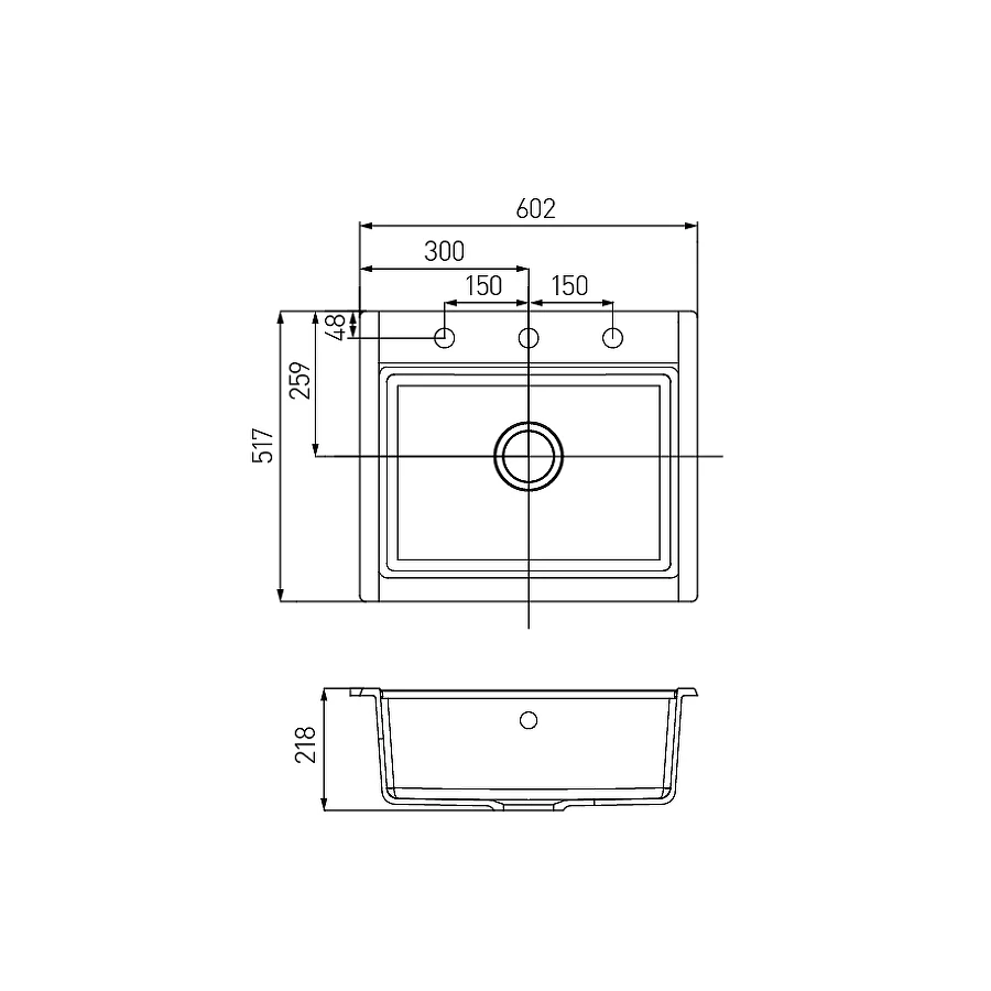 Мойка кухонная Акватон Делия 60 графит 1A715232LD210
