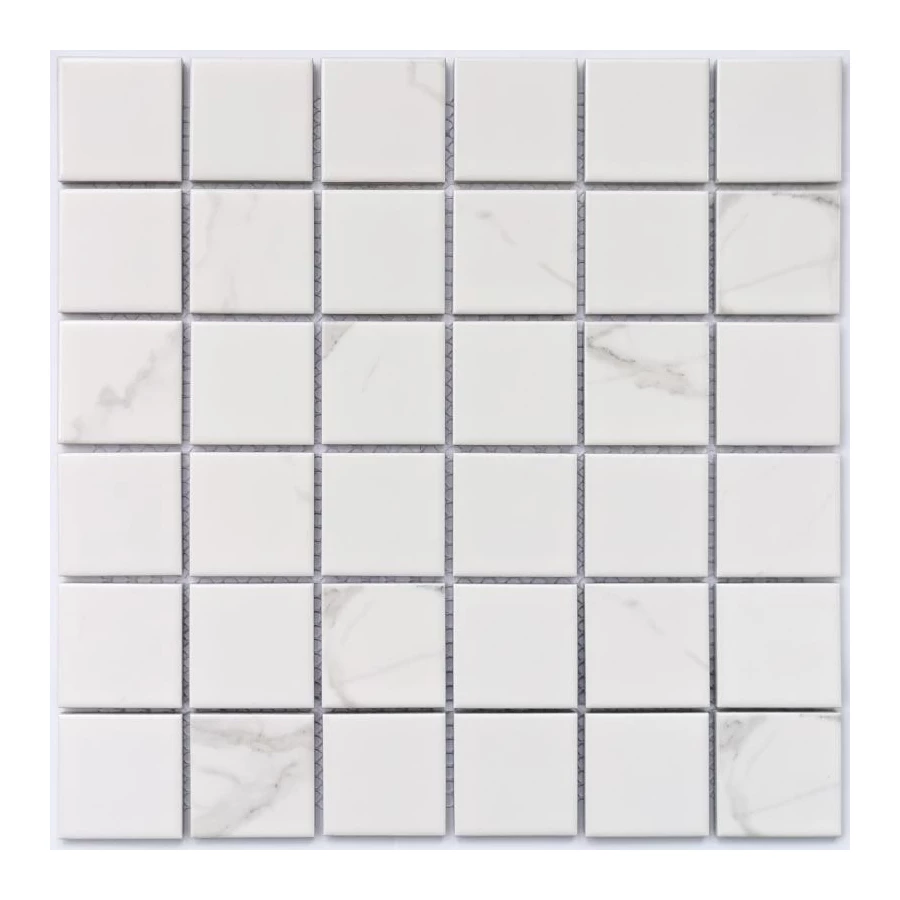 Мозаика Bonaparte Керамогранитная мозаика Calacatta-48 48х48 матовая белая 30,6х30,6 см