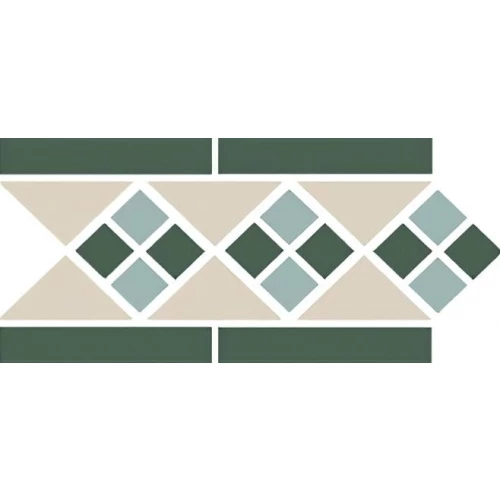 Керамогранит TopCer Оцтагон Нев Бордер Лисбон Витх 1 Стрип / Octagon New Border Lisbon With 1 Strip матовый зеленый LISBON2 B16/13/18 28х15 см