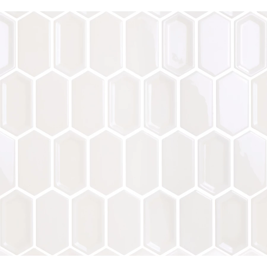 Мозаика керамическая глянцевая LeeDo Ceramica Crayon White glos белый 27,8x30,4 см