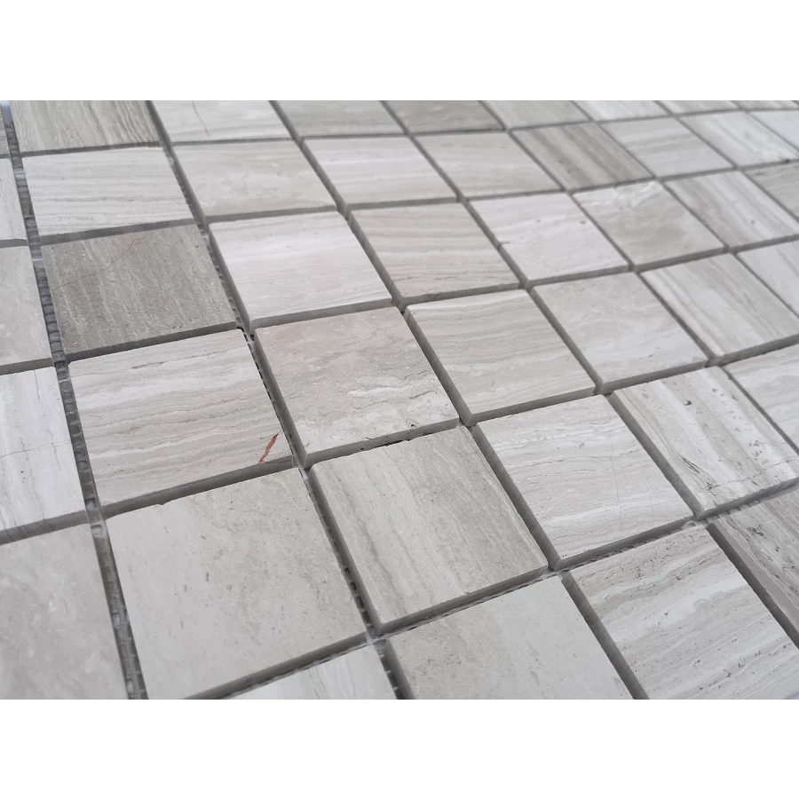 Мозаика из натурального камня LeeDo Ceramica Travertino Silver POL серый 30,5x30,5 см