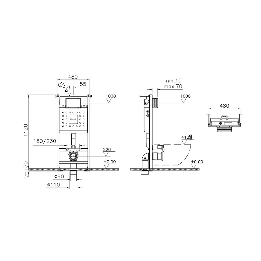 Инсталляция Vitra V-Fix Core все крепежи в комплекте 732-5800-01 12 см