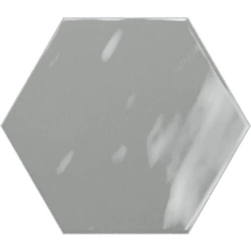 Плитка керамическая Ribesalbes Геометри Hеx Греы Глоссы / Geometry Hex Grey Glossy глянцевая серая PT03138 17,3х15 см