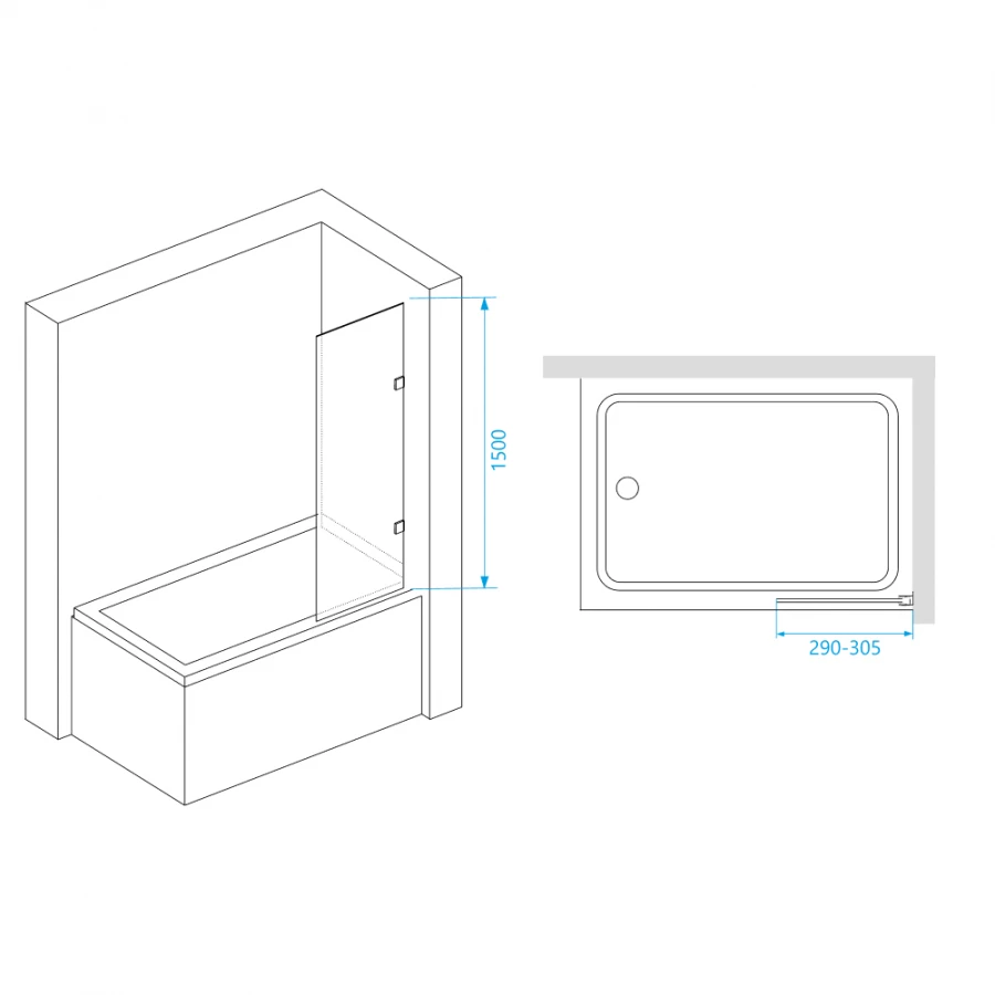 Шторка на ванну RGW SC-056-2 3711056230-11 300 прозрачное