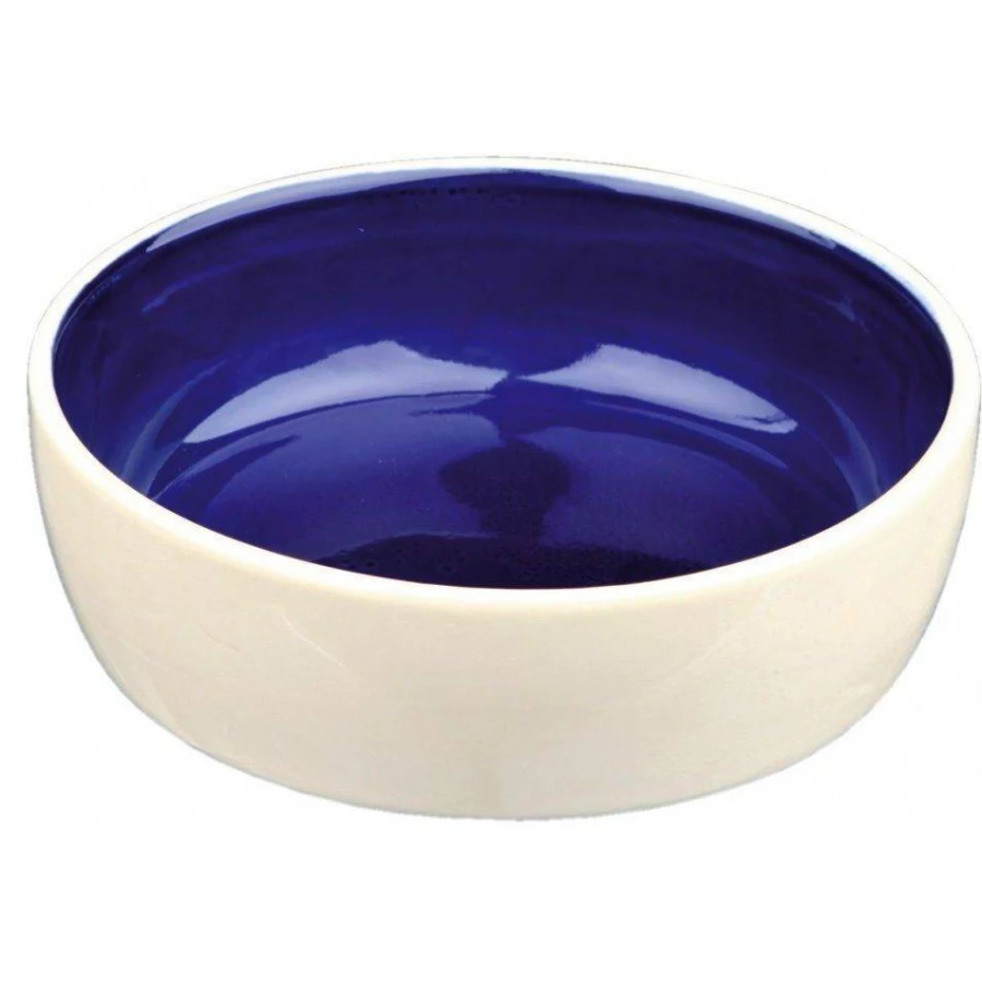 Миска для кошки Trixie керамическая крем - голубая 0,25 л 12 см