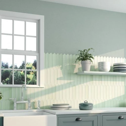 Плитка настенная Equipe Lanse Viridian 27485 глазурованный матовый бирюзовый 25*5 см