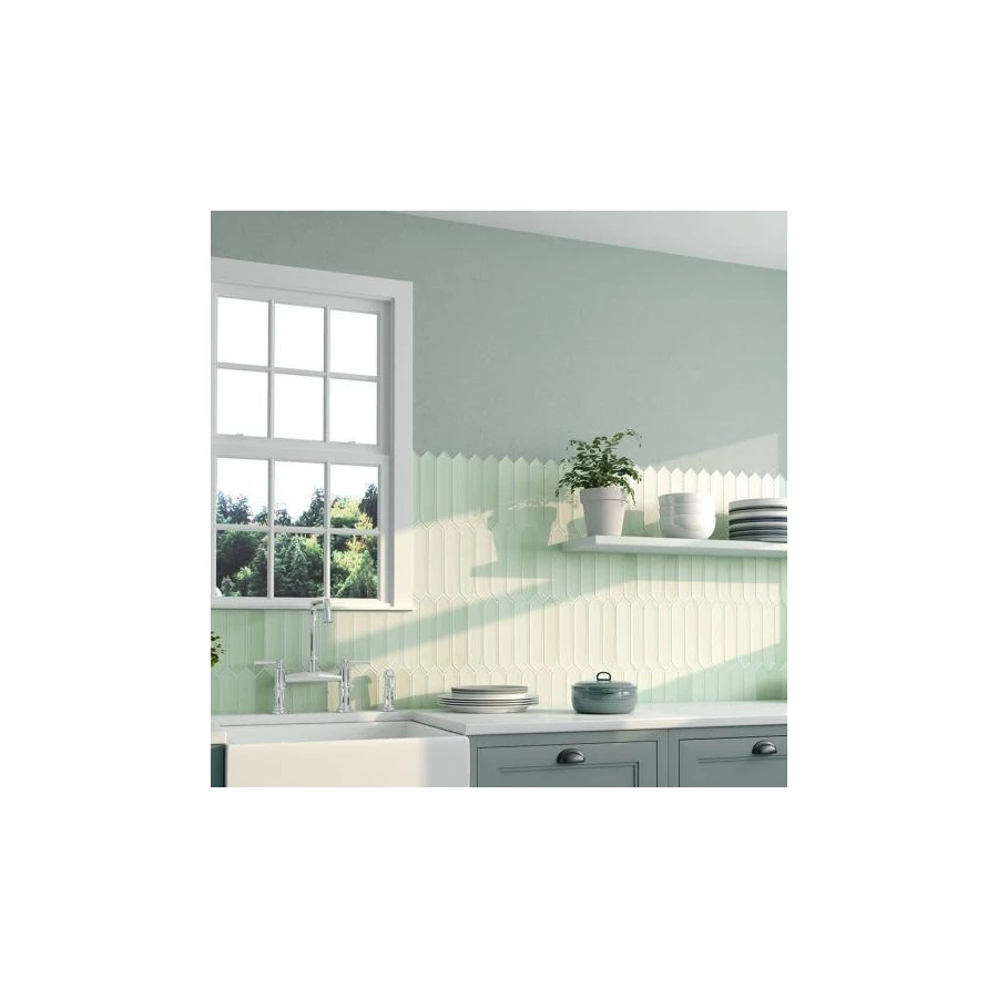 Плитка настенная Equipe Lanse Viridian 27485 глазурованный матовый бирюзовый 25*5 см