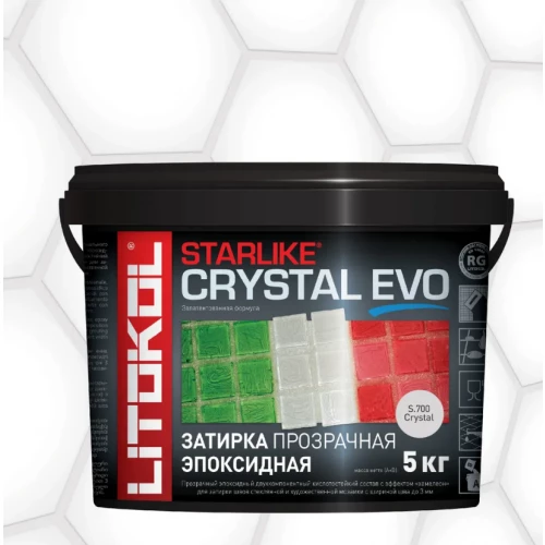 Затирка Litokol Starlike Crystal EVO эпоксидная для мозаики S.700 Crystal L0485460004 5 кг