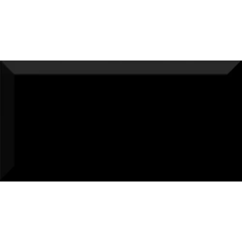 Плитка настенная Dar Ceramics Biselado/Liso Negro Brillo глянцевая черная 20х10 см