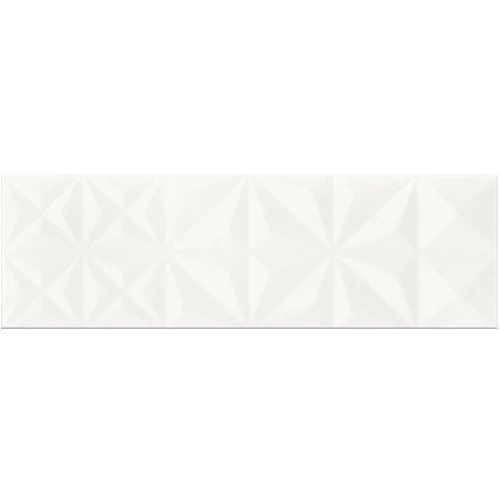 Плитка настенная Meissen Keramik Pret-a-Porter White Magic Squares Structure O-WHM-WTU051 75х25 см