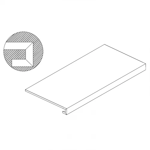 Ступень ТехноАрт керамогранит составная фронтальная П-образная РССП120 многоцветная 120х30 см