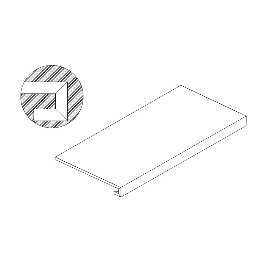 Ступень ТехноАрт керамогранит составная фронтальная П-образная РССП120 многоцветная 120х30 см