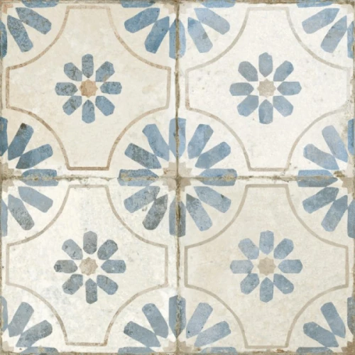 Керамическая плитка Peronda ФС Блуме Блуе / FS Blume Blue матовая голубая 27226 45x45 см