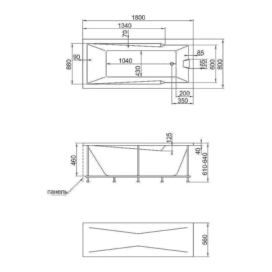 Акриловая ванна Creto Regia 12-18080 180х80 см